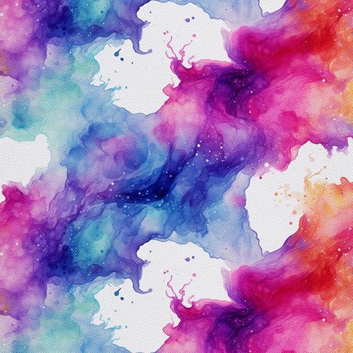 HEKO PANELS Stoff Oxford Wasserdichte Meterware Canvas-Stoff Polyester Nähstoff Dekostoffe Handwerken Wasserabweisend Blickdicht Abstraktes Muster Aquarell Wasserfarbe 2 Meter 155 x 200 cm DX2334 von HEKO PANELS