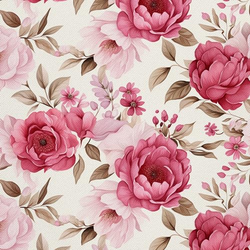 HEKO PANELS Stoff Oxford Wasserdichte Meterware Canvas-Stoff Polyester Nähstoff Dekostoffe Handwerken Wasserabweisend Blickdicht Blumenmuster Blumen Aquarell Wasserfarbe 1 Meter 155 x 100 cm DX2480 von HEKO PANELS