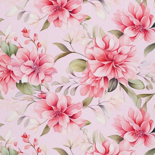 HEKO PANELS Stoff Oxford Wasserdichte Meterware Canvas-Stoff Polyester Nähstoff Dekostoffe Handwerken Wasserabweisend Blickdicht Blumenmuster Blumen Aquarell Wasserfarbe 2 Meter 155 x 200 cm DX2528 von HEKO PANELS