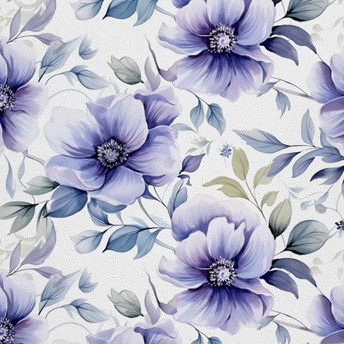 HEKO PANELS Stoff Oxford Wasserdichte Meterware Canvas-Stoff Polyester Nähstoff Dekostoffe Handwerken Wasserabweisend Blickdicht Blumenmuster Blumen Aquarell Wasserfarbe 2 Meter 155 x 200 cm DX2836 von HEKO PANELS