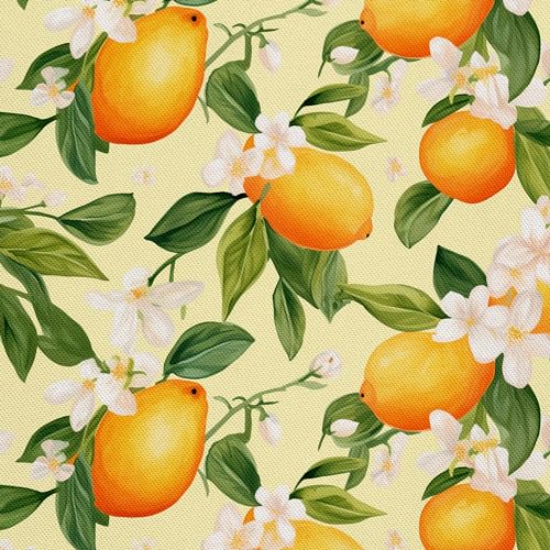 HEKO PANELS Stoff Oxford Wasserdichte Meterware Canvas-Stoff Polyester Nähstoff Dekostoffe Handwerken Wasserabweisend Blickdicht Obst Früchte Aquarell Wasserfarbe 2 Meter 155 x 200 cm DX2457 von HEKO PANELS