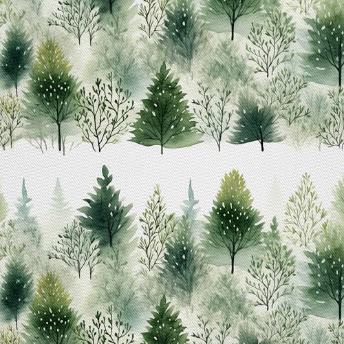 HEKO PANELS Stoff Oxford Wasserdichte Meterware Canvas-Stoff Polyester Nähstoff Dekostoffe Handwerken Wasserabweisend Blickdicht Wald Landschaft Aquarell Wasserfarbe 2 Meter 155 x 200 cm DX2090 von HEKO PANELS
