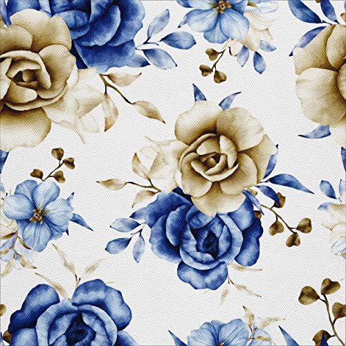 HEKO PANELS Oxford Wasserdichte Meterware Canvas Polyester Stoff Zum Nähen - Dekostoffe Wasserabweisend Blickdicht - Blaue Goldene Rosen 1 Meter 155 x 100 cm HEKO PANELS Oxford Wasserdichte Meterware Canvas Polyester Stoff Zum Nähen - Dekostoffe Wasserabweisend Blickdicht - Blaue Goldene Rosen 1 Meter 155 x 100 cm von HEKO PANELS
