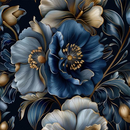 HEKO PANELS Stoff Oxford Wasserdichte Meterware Canvas-Stoff Polyester Stoff Zum Nähen Nähstoffe Dekostoffe Wasserabweisend Blickdicht Blumen 1 Meter 155 x 100 cm von HEKO PANELS