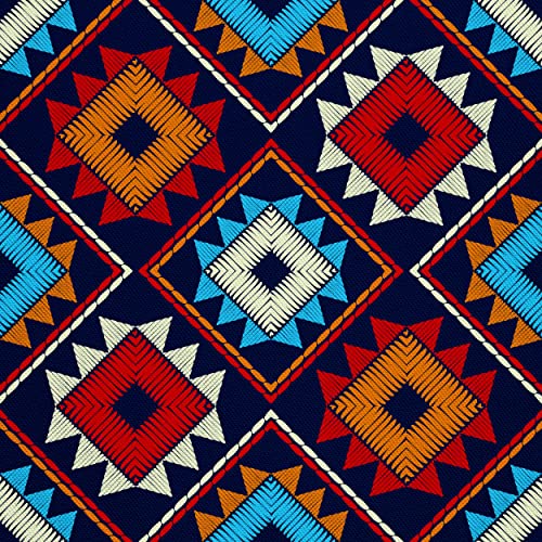 HEKO PANELS Stoff Oxford Wasserdichte Meterware Canvas-Stoff Polyester Stoff Zum Nähen Nähstoffe Dekostoffe Wasserabweisend Blickdicht Ethnisches Boho Muster 2 Meter 155 x 200 cm von HEKO PANELS