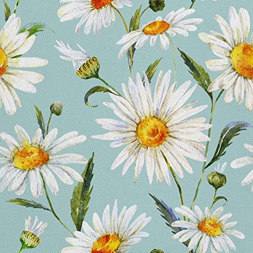 HEKO PANELS Stoff Oxford Wasserdichte Meterware Canvas-Stoff Polyester Stoff Zum Nähen Nähstoffe Dekostoffe Wasserabweisend Blickdicht Gänseblümchen Blumen 1 Meter 155 x 100 cm von HEKO PANELS