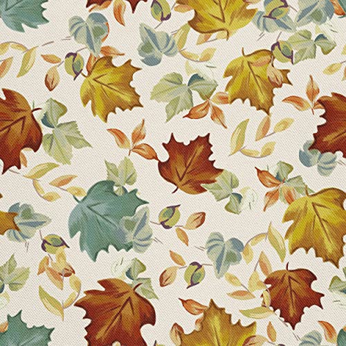 HEKO PANELS Oxford Wasserdichte Meterware Canvas Polyester Stoff Zum Nähen, Dekostoffe Wasserabweisend Blickdicht Herbstblätter 1 Meter 155 x 100 cm von HEKO PANELS
