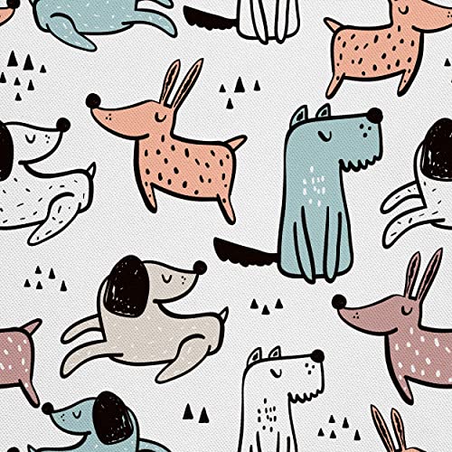 HEKO PANELS Stoff Oxford Wasserdichte Meterware Canvas-Stoff Polyester Stoff Zum Nähen Nähstoffe Dekostoffe Wasserabweisend Blickdicht Hunde 3 Meter 155 x 300 cm, DR099/3mb von HEKO PANELS