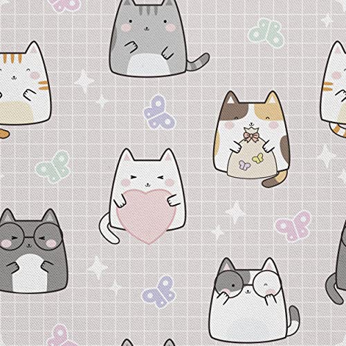 HEKO PANELS Stoff Oxford Wasserdichte Meterware Canvas-Stoff Polyester Stoff Zum Nähen Nähstoffe Dekostoffe Wasserabweisend Blickdicht Katzen 1 Meter 155 x 100 cm von HEKO PANELS