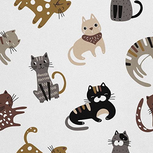 HEKO PANELS Stoff Oxford Wasserdichte Meterware Canvas-Stoff Polyester Stoff Zum Nähen Nähstoffe Dekostoffe Wasserabweisend Blickdicht Katzen 1 Meter 155 x 100 cm, DX1238 von HEKO PANELS