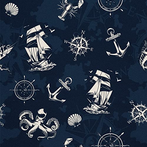 HEKO PANELS Stoff Oxford Wasserdichte Meterware Canvas-Stoff Polyester Stoff Zum Nähen Nähstoffe Dekostoffe Wasserabweisend Blickdicht Nautische Symbole 1 Meter 155 x 100 cm, DR286 HEKO PANELS Stoff Oxford Wasserdichte Meterware Canvas-Stoff Polyester Stoff Zum Nähen Nähstoffe Dekostoffe Wasserabweisend Blickdicht Nautische Symbole 1 Meter 155 x 100 cm, DR286 von HEKO PANELS