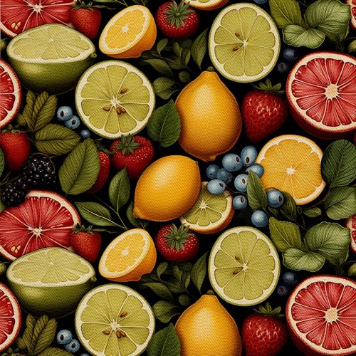 HEKO PANELS Stoff Oxford Wasserdichte Meterware Canvas-Stoff Polyester Stoff Zum Nähen Nähstoffe Dekostoffe Wasserabweisend Blickdicht Obst 2 Meter 155 x 200 cm von HEKO PANELS