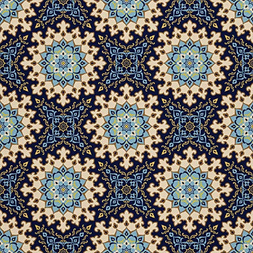 HEKO PANELS Stoff Oxford Wasserdichte Meterware Canvas-Stoff Polyester Stoff Zum Nähen Nähstoffe Dekostoffe Wasserabweisend Blickdicht Orientalisches Muster 3 Meter 155 x 300 cm von HEKO PANELS