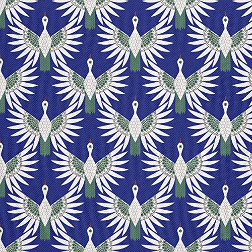 HEKO PANELS Oxford Wasserdichte Meterware Canvas-Stoff Polyester Zum Nähen Dekostoffe Wasserabweisend Blickdicht Störche Ornamenten 2 Meter 155 x 200 cm von HEKO PANELS