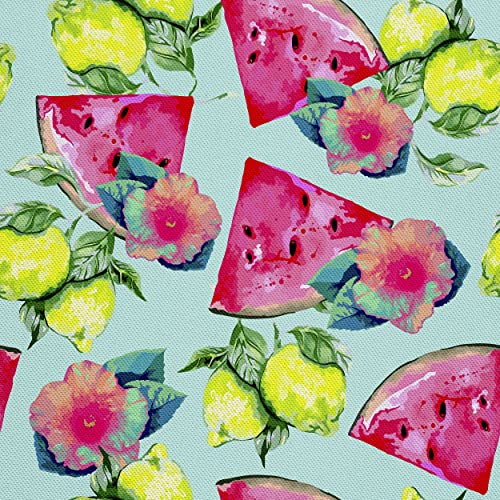 HEKO PANELS Stoff Oxford Wasserdichte Meterware Canvas-Stoff Polyester Stoff Zum Nähen Nähstoffe Dekostoffe Wasserabweisend Blickdicht Wassermelonen Zitronen 2 Meter 155 x 200 cm von HEKO PANELS