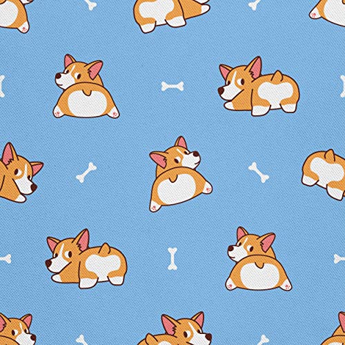 HEKO PANELS Oxford Wasserdichte Meterware Canvas Polyester Stoff Zum Nähen, Dekostoffe Wasserabweisend Blickdicht Welsh Corgis 1 Meter 155 x 100 cm von HEKO PANELS