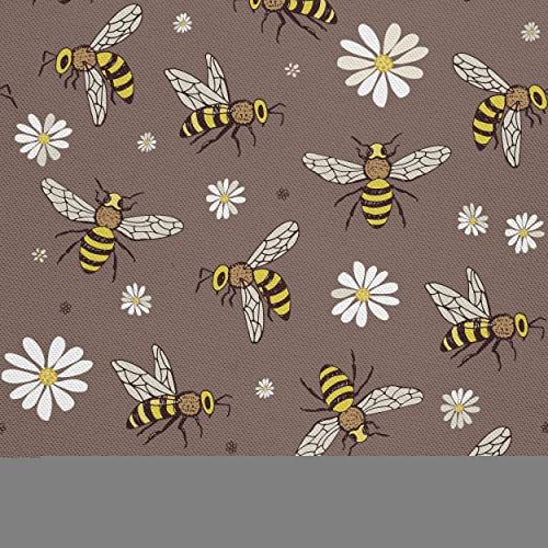 HEKO PANELS Oxford Wasserdichte Meterware Canvas-Stoff Polyester Zum Nähen Möbelstoffe Dekostoffe Handwerken Wasserabweisend Blickdicht Biene Blumen 5 Meter 155 x 500 cm von HEKO PANELS