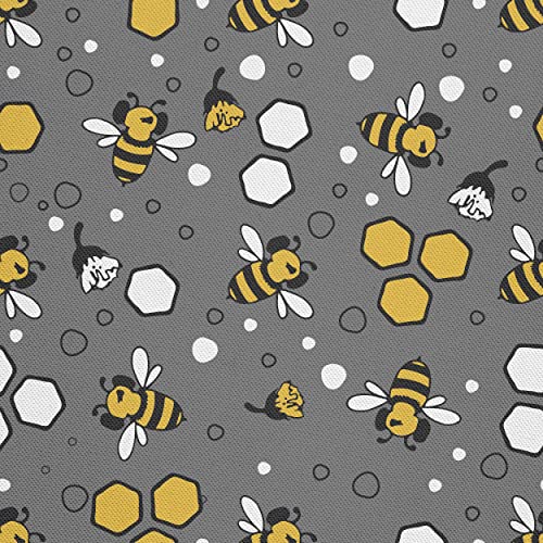 HEKO PANELS Stoff Oxford Wasserdichte Meterware Canvas-Stoff Polyester Stoff Zum Nähen Nähstoffe Möbelstoffe Dekostoffe Handwerken Wasserabweisend Blickdicht Bienen 1 Meter 155 x 100 cm von HEKO PANELS