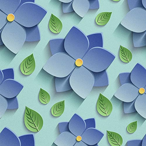 HEKO PANELS Stoff Oxford Wasserdichte Meterware Canvas-Stoff Polyester Stoff Zum Nähen Nähstoffe Möbelstoffe Dekostoffe Handwerken Wasserabweisend Blickdicht Blumen Blau 3 Meter 155 x 300 cm von HEKO PANELS