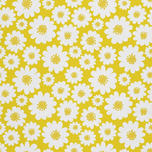 HEKO PANELS Stoff Oxford Wasserdichte Meterware Canvas-Stoff Polyester Stoff Zum Nähen Nähstoffe Möbelstoffe Dekostoffe Handwerken Wasserabweisend Blickdicht Blumen Gelb 2 Meter 155 x 200 cm von HEKO PANELS