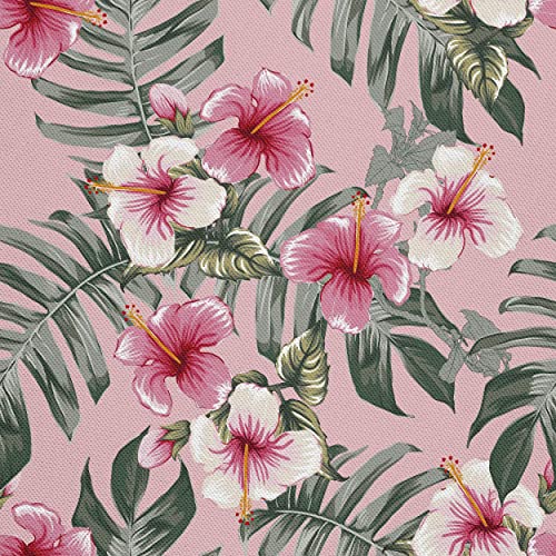 HEKO PANELS Oxford Wasserdichte Meterware Canvas-Stoff Polyester Zum Nähen Möbelstoffe Dekostoffe Handwerken Wasserabweisend Blickdicht Blumen Hibiskus 5 Meter 155 x 500 cm von HEKO PANELS