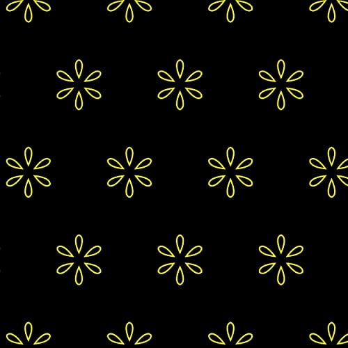 HEKO PANELS Stoff Oxford Wasserdichte Meterware Canvas-Stoff Polyester Stoff Zum Nähen Nähstoffe Möbelstoffe Dekostoffe Handwerken Wasserabweisend Blickdicht Blumen Schwarz Gelb 1 Meter 155 x 100 cm von HEKO PANELS