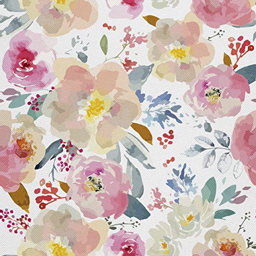 HEKO PANELS Stoff Oxford Wasserdichte Meterware Canvas-Stoff Polyester Stoff Zum Nähen Nähstoffe Möbelstoffe Dekostoffe Handwerken Wasserabweisend Blickdicht Blumen Wasserfarbe 1 Meter 155 x 100 cm von HEKO PANELS