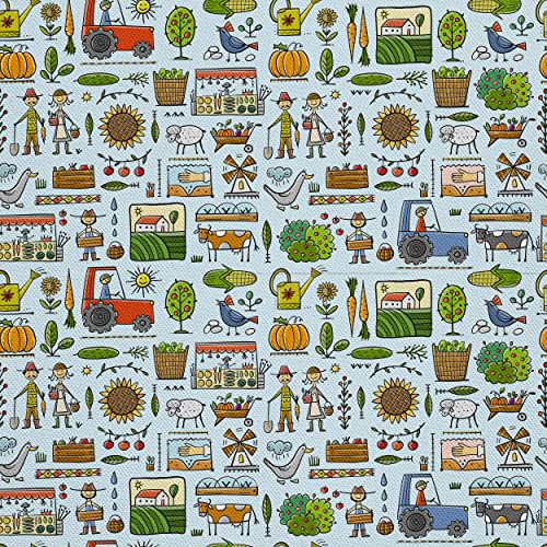 HEKO PANELS Stoff Oxford Wasserdichte Meterware Canvas-Stoff Polyester Stoff Zum Nähen Nähstoffe Möbelstoffe Dekostoffe Handwerken Wasserabweisend Blickdicht Farm 1 Meter 155 x 100 cm von HEKO PANELS