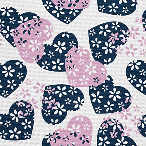 HEKO PANELS Stoff Oxford Wasserdichte Meterware Canvas-Stoff Polyester Stoff Zum Nähen Nähstoffe Möbelstoffe Dekostoffe Handwerken Wasserabweisend Blickdicht Herzen 1 Meter 155 x 100 cm von HEKO PANELS