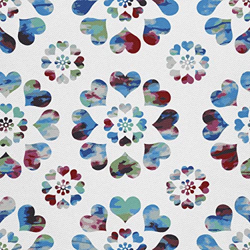 HEKO PANELS Stoff Oxford Wasserdichte Meterware Canvas-Stoff Polyester Stoff Zum Nähen Nähstoffe Möbelstoffe Dekostoffe Handwerken Wasserabweisend Blickdicht Herzen Blumen 1 Meter 155 x 100 cm von HEKO PANELS