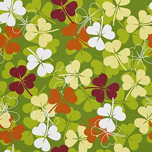 HEKO PANELS Stoff Oxford Wasserdichte Meterware Canvas-Stoff Polyester Stoff Zum Nähen Nähstoffe Möbelstoffe Dekostoffe Handwerken Wasserabweisend Blickdicht Kleeblätter Shamrock 1 Meter 155 x 100 cm von HEKO PANELS