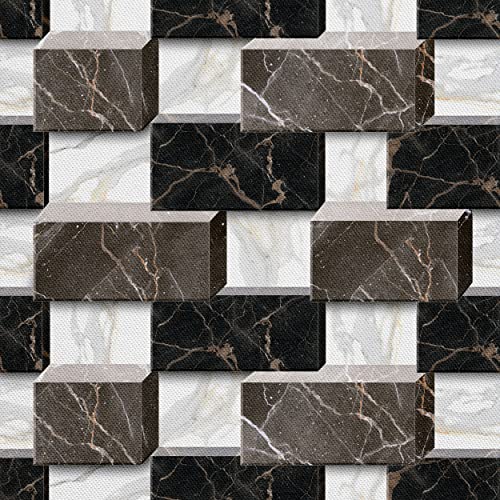 HEKO PANELS Stoff Oxford Wasserdichte Meterware Canvas-Stoff Polyester Stoff Zum Nähen Nähstoffe Möbelstoffe Dekostoffe Handwerken Wasserabweisend Blickdicht Marmor Ziegel 2 Meter 155 x 200 cm von HEKO PANELS