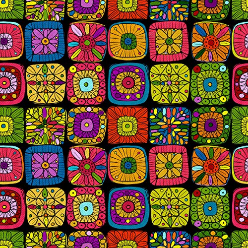 HEKO PANELS Oxford Wasserdichte Meterware Canvas-Stoff Polyester Zum Nähen Möbelstoffe Dekostoffe Handwerken Wasserabweisend Blickdicht Ornamente Fliesen 2 Meter 155 x 200 cm von HEKO PANELS