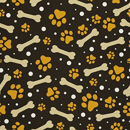 HEKO PANELS Stoff Oxford Wasserdichte Meterware Canvas-Stoff Polyester Stoff Zum Nähen Nähstoffe Möbelstoffe Dekostoffe Handwerken Wasserabweisend Blickdicht Pfoten Knochen 1 Meter 155 x 100 cm von HEKO PANELS