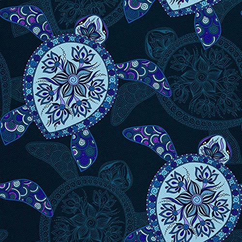 HEKO PANELS Stoff Oxford Wasserdichte Meterware Canvas-Stoff Polyester Stoff Zum Nähen Nähstoffe Möbelstoffe Dekostoffe Handwerken Wasserabweisend Blickdicht Schildkröten 1 Meter 155 x 100 cm, DX118 von HEKO PANELS