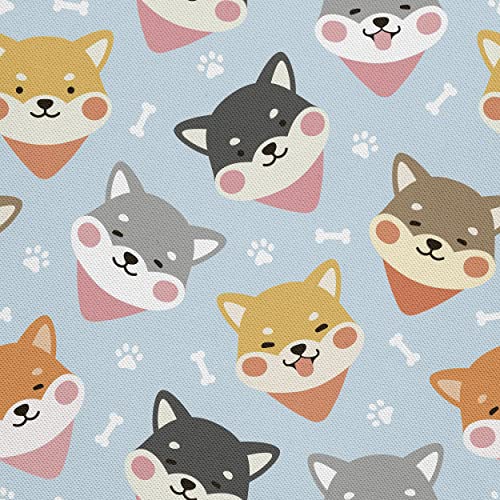 HEKO PANELS Oxford Wasserdichte Meterware Canvas-Stoff Polyester Zum Nähen Nähstoffe Möbelstoffe Dekostoffe Handwerken Wasserabweisend Blickdicht Shiba Inu 1 Meter 155 x 100 cm von HEKO PANELS