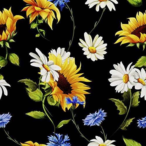 HEKO PANELS Stoff Oxford Wasserdichte Meterware Canvas-Stoff Polyester Stoff Zum Nähen Nähstoffe Möbelstoffe Dekostoffe Handwerken Wasserabweisend Blickdicht Sonnenblumen 2 Meter 155 x 200 cm von HEKO PANELS