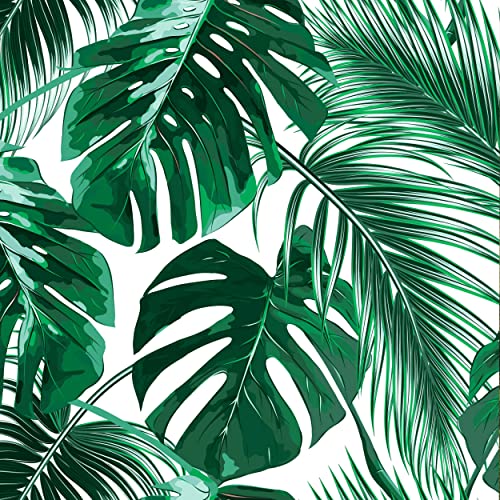 HEKO PANELS Stoff Oxford Wasserdichte Meterware Canvas-Stoff Polyester Stoff Zum Nähen Nähstoffe Möbelstoffe Dekostoffe Handwerken Wasserabweisend Blickdicht Tropische Blätter 1 Meter 155 x 100 cm von HEKO PANELS