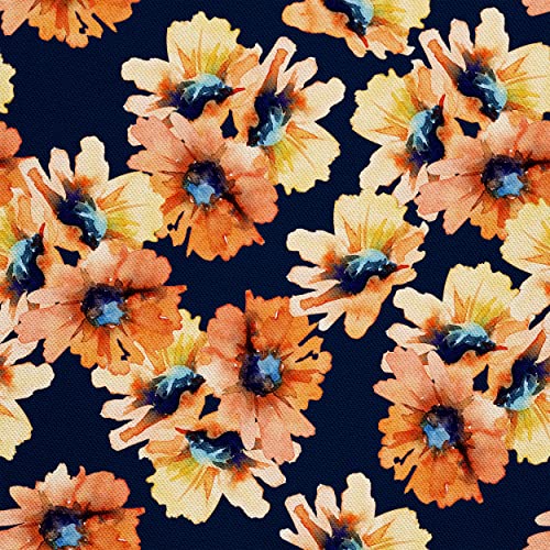 HEKO PANELS Stoff Oxford Wasserdichte Meterware Canvas-Stoff Polyester Stoff Zum Nähen Nähstoffe Möbelstoffe Dekostoffe Wasserabweisend Blickdicht Blumen Gelb Dunkelblau 1 Meter 155 x 100 cm, DX143 HEKO PANELS Stoff Oxford Wasserdichte Meterware Canvas-Stoff Polyester Stoff Zum Nähen Nähstoffe Möbelstoffe Dekostoffe Wasserabweisend Blickdicht Blumen Gelb Dunkelblau 1 Meter 155 x 100 cm, DX143 von HEKO PANELS