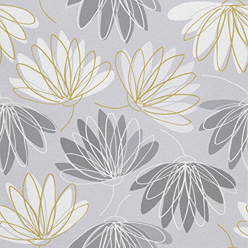 HEKO PANELS Stoff Oxford Wasserdichte Meterware Canvas-Stoff Polyester Stoff Zum Nähen Nähstoffe Möbelstoffe Dekostoffe Wasserabweisend Blickdicht Blumen Seerosen 2 Meter 155 x 200 cm von HEKO PANELS