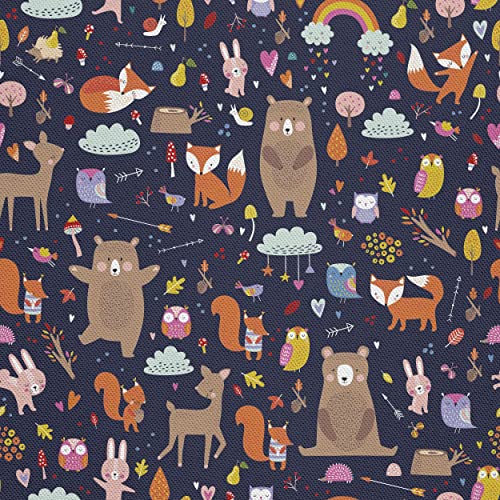 HEKO PANELS Stoff Oxford Wasserdichte Meterware Canvas-Stoff Polyester Stoff Zum Nähen Nähstoffe Möbelstoffe Dekostoffe Wasserabweisend Blickdicht Kinder Wilde Tiere 2 Meter 155 x 200 cm von HEKO PANELS