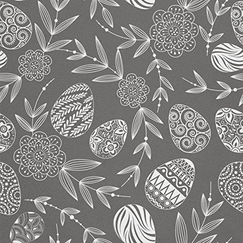 HEKO PANELS Stoff Oxford Wasserdichte Meterware Canvas-Stoff Polyester Stoff Zum Nähen Nähstoffe Möbelstoffe Dekostoffe Wasserabweisend Blickdicht Ostereier Grau Anthrazit 5 Meter 155 x 500 cm von HEKO PANELS