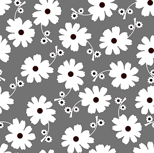 HEKO PANELS Stoff Oxford Wasserdichte Meterware CanvasPolyester Stoff Zum Nähen Nähstoffe Möbelstoffe Dekostoffe Handwerken Wasserabweisend Blickdicht Blumen Grau Anthrazit 100 x 155 cm von HEKO PANELS