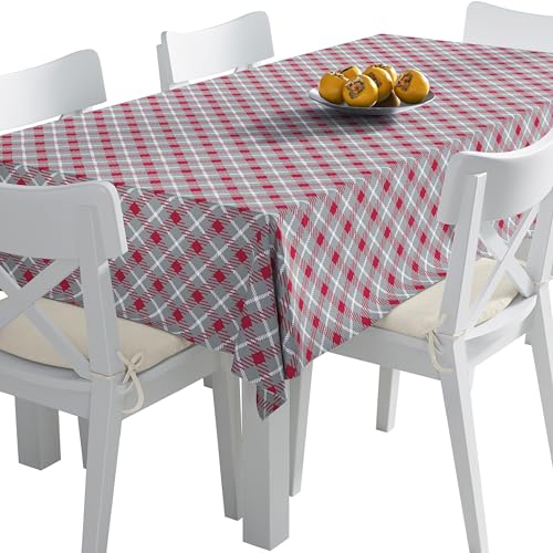 HEKO PANELS Tischdecke 140 x 110 cm Abwaschbar Tischtuch Gartentischdecke Fleckschutz Wasserabweisend Tafeldecke Kariert von HEKO PANELS