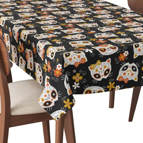 HEKO PANELS Tischdecke 140 x 110 cm Abwaschbar Tischtuch Gartentischdecke Fleckschutz Wasserabweisend Tafeldecke Katzen Dia De Los Muertos HEKO PANELS Tischdecke 140 x 110 cm Abwaschbar Tischtuch Gartentischdecke Fleckschutz Wasserabweisend Tafeldecke Katzen Dia De Los Muertos von HEKO PANELS