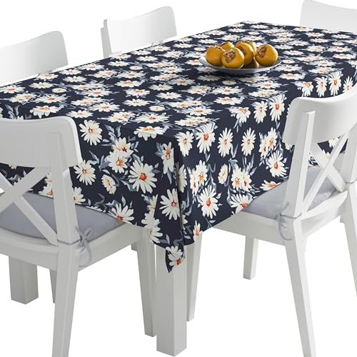 HEKO PANELS Tischdecke 140 x 200 cm Abwaschbar Tischtuch Gartentischdecke Fleckschutz Wasserabweisend Tafeldecke Gänseblümchen Blumen von HEKO PANELS