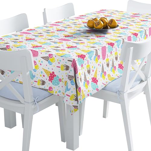 HEKO PANELS Tischdecke 140 x 240 cm Abwaschbar Tischtuch Gartentischdecke Fleckschutz Wasserabweisend Tafeldecke EIS von HEKO PANELS