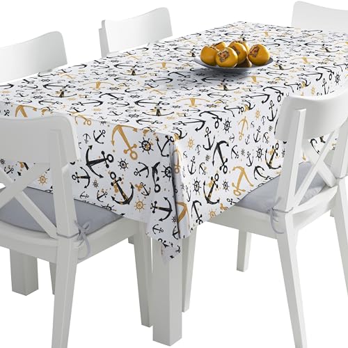 HEKO PANELS Tischdecke Wasserabweisend Abwaschbar 140 x 220 cm Tischtuch Outdoor Gartentischdecke Fleckschutz Tafeldecke Anker Ruder HEKO PANELS Tischdecke Wasserabweisend Abwaschbar 140 x 220 cm Tischtuch Outdoor Gartentischdecke Fleckschutz Tafeldecke Anker Ruder von HEKO PANELS