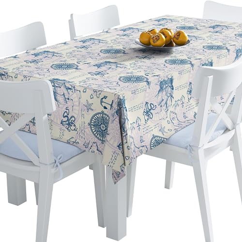 HEKO PANELS Tischdecke Wasserabweisend Abwaschbar 140 x 220 cm Tischtuch Outdoor Gartentischdecke Fleckschutz Tafeldecke Seekarte HEKO PANELS Tischdecke Wasserabweisend Abwaschbar 140 x 220 cm Tischtuch Outdoor Gartentischdecke Fleckschutz Tafeldecke Seekarte von HEKO PANELS