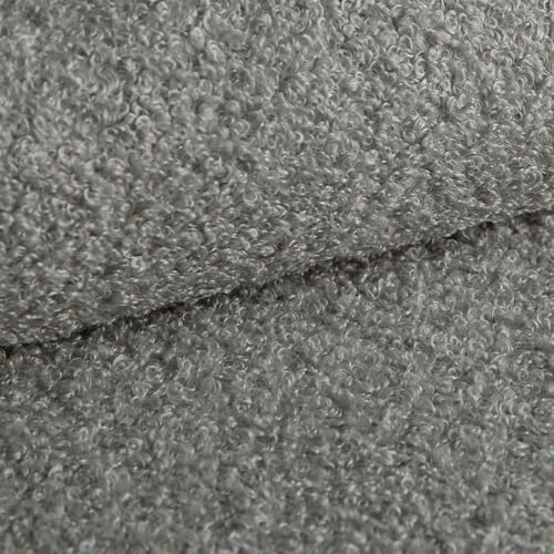 Heko Panels Bouclé Stoff Polsterstoff Boucle Möbelstoff Frottier-Velours Schwer Entflammbar Meterware Stoff Zum Nähen Für Deko Kissenbezüge Wohntextilien 500 x 142 cm Grau Tena von HEKO PANELS